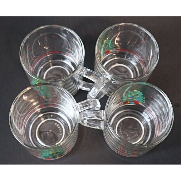 Set Of Four Christmas Tree Glass Coffee/Hot Chocolate Mugs - Picture 5 of 5